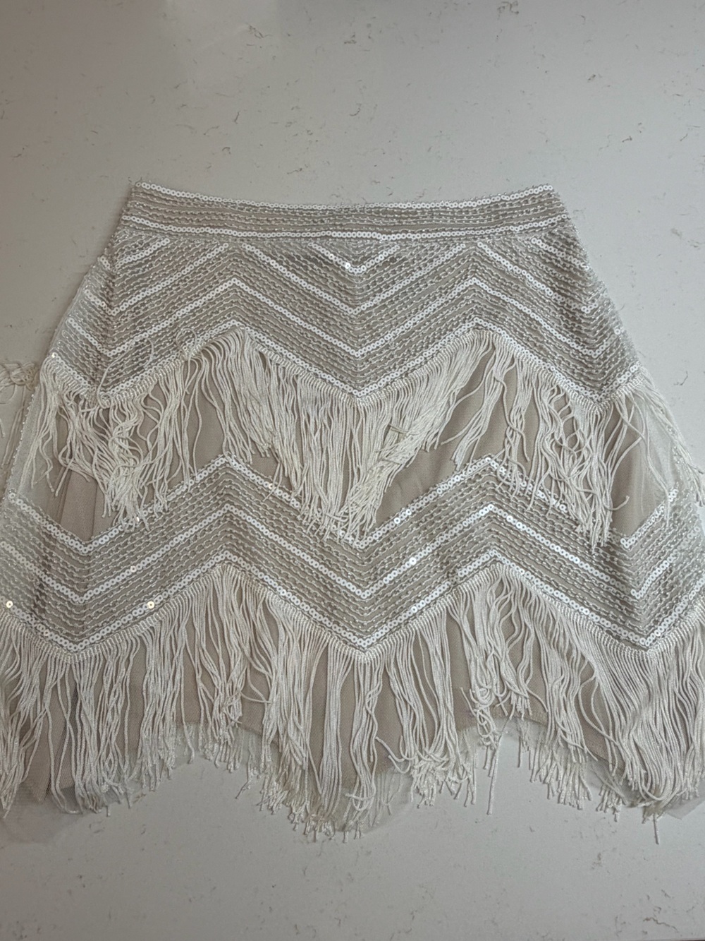 Lulus White Fringe Two-Piece Crop Top & Mini Skirt Set - Picture 7 of 9